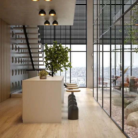 Pohled na moderní kanceláře